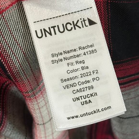 Untuckit Plaid Rachel Wrap Dress Red‎ & Black Plaid Womans 6 - Picture 9 of 14